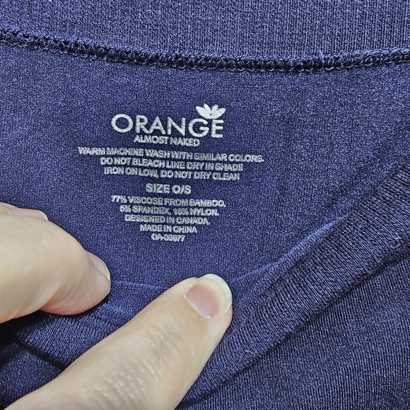 Orange Almost Naked Women's Blue One Size Bamboo Capri Tummy Tucker Leggings. - Picture 3 of 4